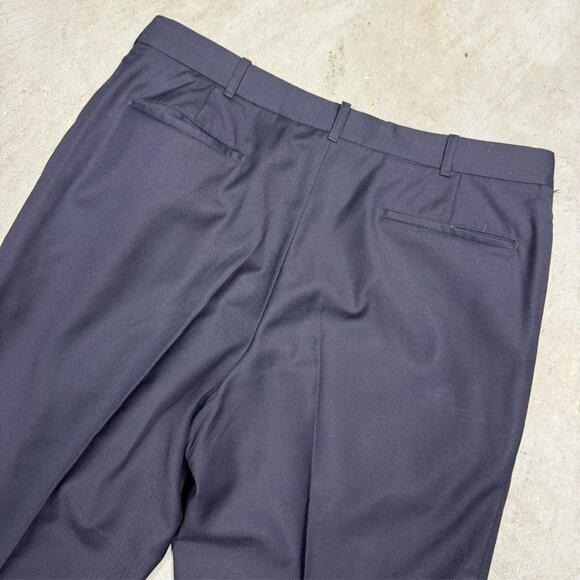 Maxwells Clothiers Bespoke Dress Pants Wool Trousers Navy Blue 38x29 - Picture 9 of 10